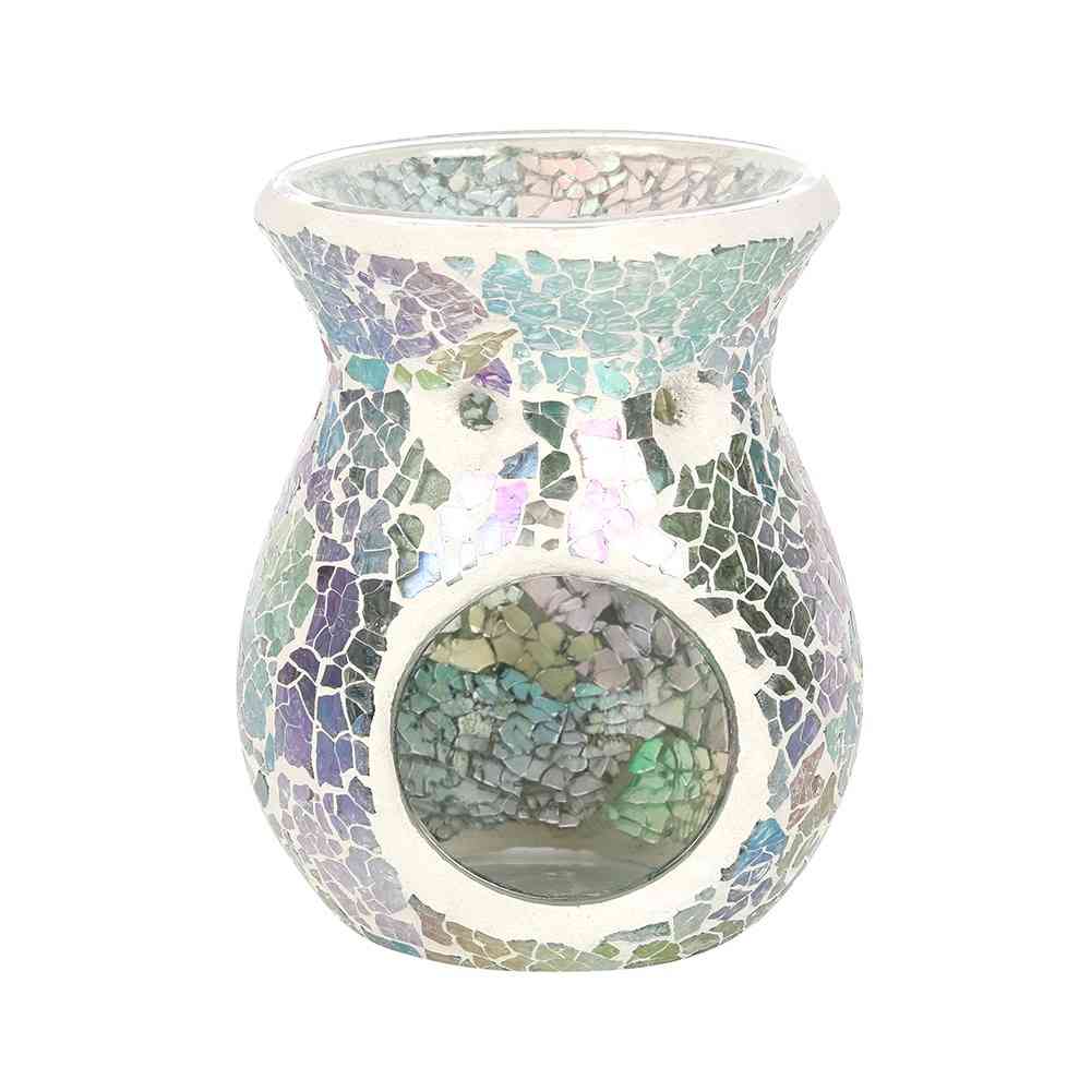 Something Different - Small Light Blue Iridescent Crackle Oliebrander - Blauw